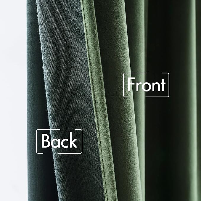 MIULEE Velvet Curtains Extra Wide 66x84 inches Olive Green Curtains | Luxury - Image 6