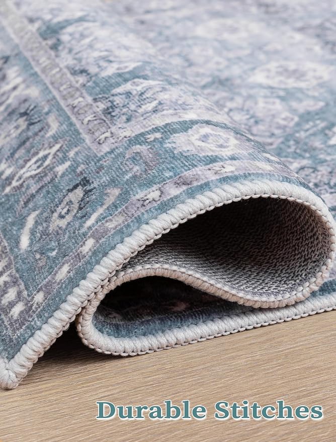 SERISSA 2x6 Washable Non Slip Floral Boho Runner Rug - Image 5