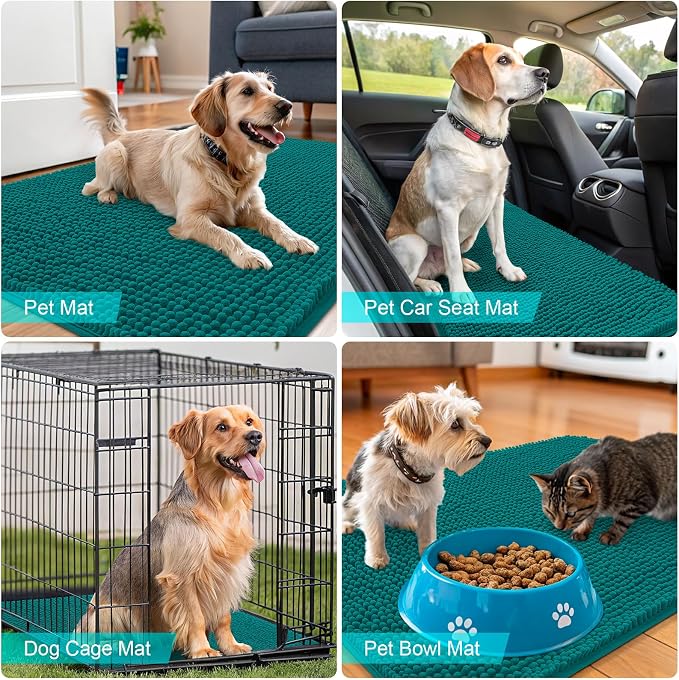 OLANLY Dog Door Mat for Muddy Paws 54x24, Super Absorbent Chenille Mud Mat | - Image 7