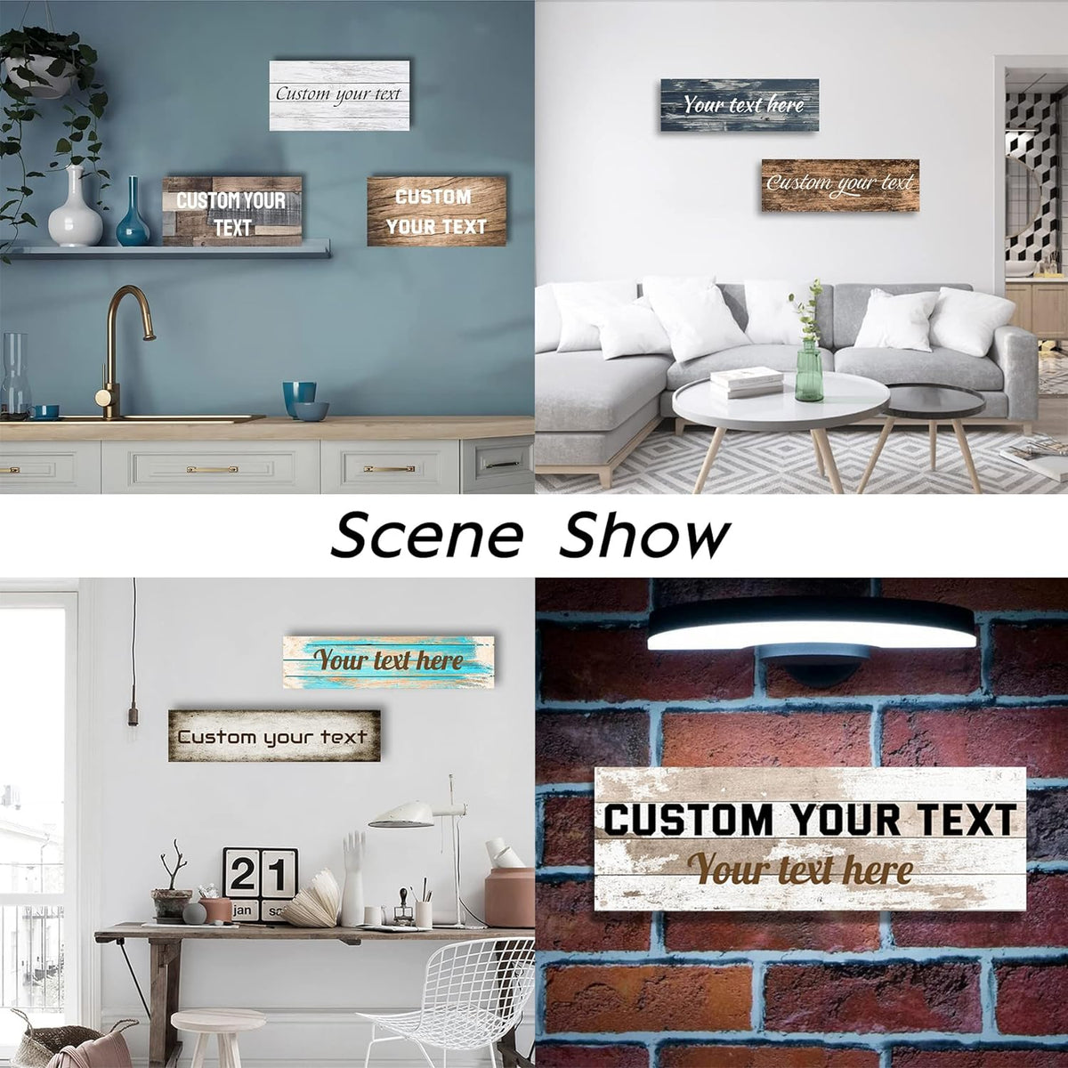 LZIMU Custom Signs for Wall Personalized Canvas Prints Sign with Your Text Customized Family Sign Wall Art for Rustic Farmhouse Home Decor (5"x10")