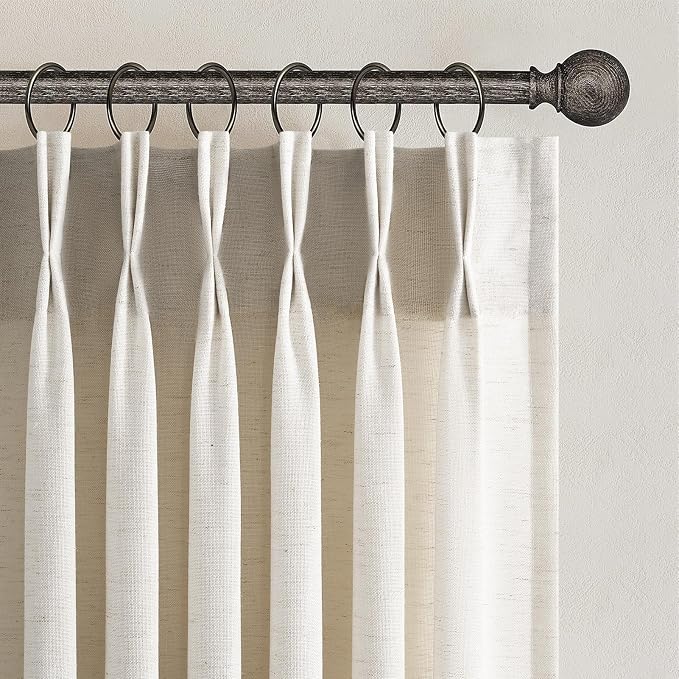 Pinch Pleated 92 Inch Curtains 2 Panels by Topfinel