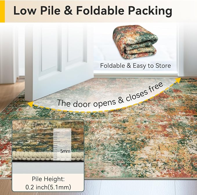 RELEANY Washable 8'x10' Abstract Area Rug - Image 6