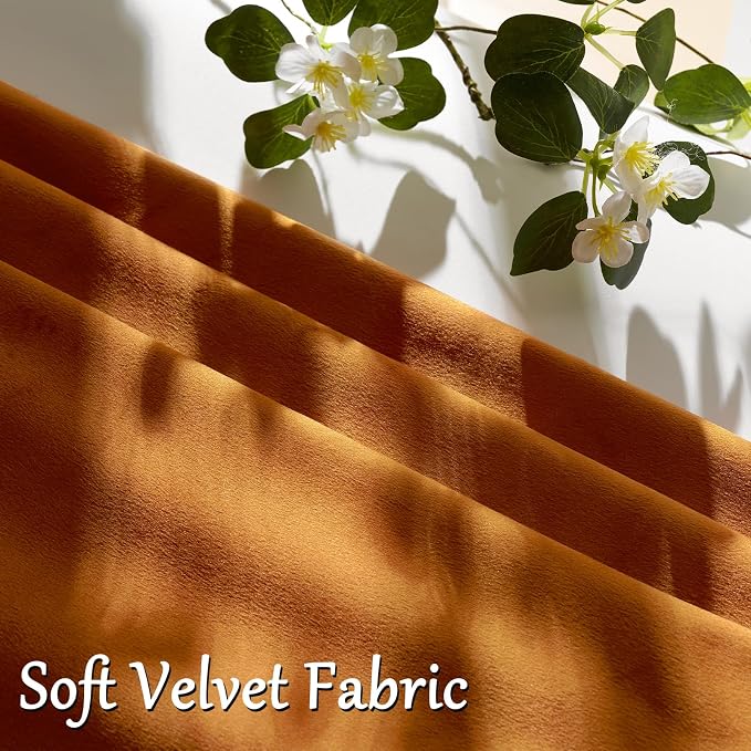 GIGIZAZA Burnt Orange Velvet Throw Pillow Covers 12x20 Pack of 2 | Decorative - Image 5