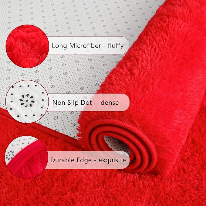 Chicrug Soft Area Rugs for Bedroom Living Room Plush Fluffy Rug 6x9 | Shag - Image 10