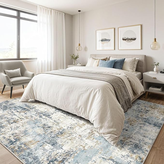 LOONGRUG 10x12 Area Rug Washable Large Neutral Modern Living Room Rug | - Image 4