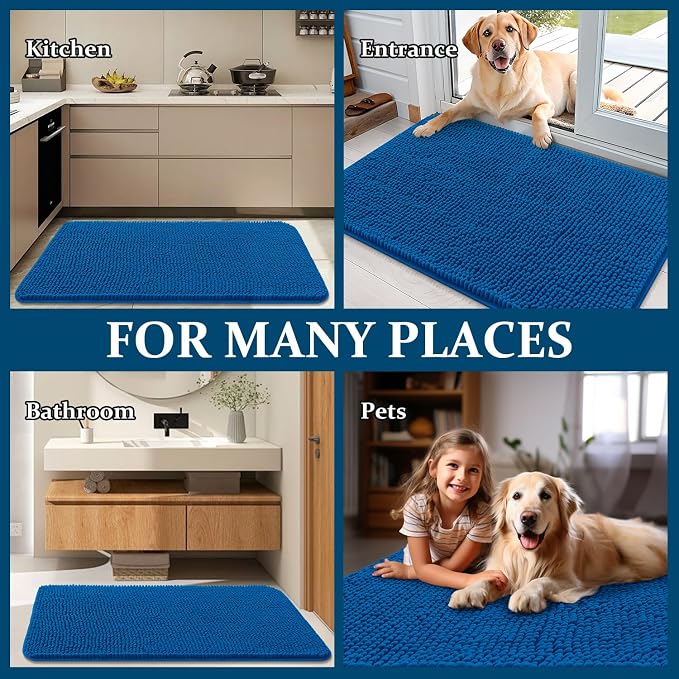 OLANLY Dog Door Mat for Muddy Paws 54x32, Super Absorbent Chenille Mud Mat | - Image 8