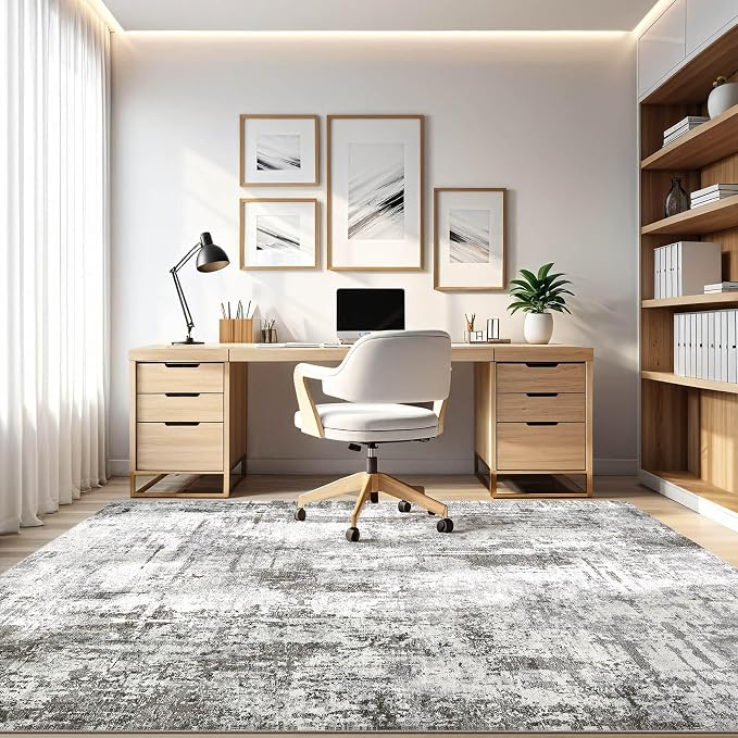 LOONGRUG 7x10 Area Rug Washable Large Neutral Modern Living Room Rugs | - Image 8