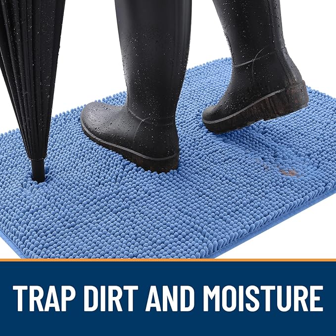 OLANLY Dog Door Mat for Muddy Paws 59x32, Super Absorbent Chenille Mud Mat | - Image 2