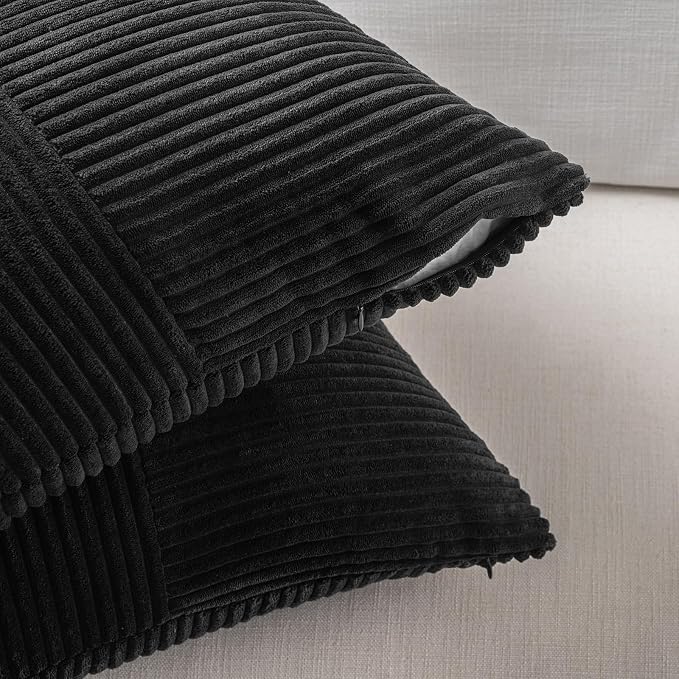 Fancy Homi 2 Packs Black Samll Decorative Throw Pillow Covers 14x14 Inch - Image 4