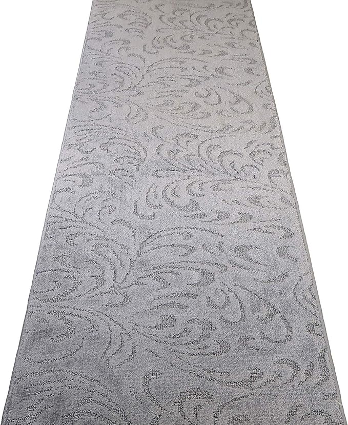 Custom Length Hallway Runner Rug, Slip Resistant, Floral Grey, 26 Inch X 3 feet - Image 6