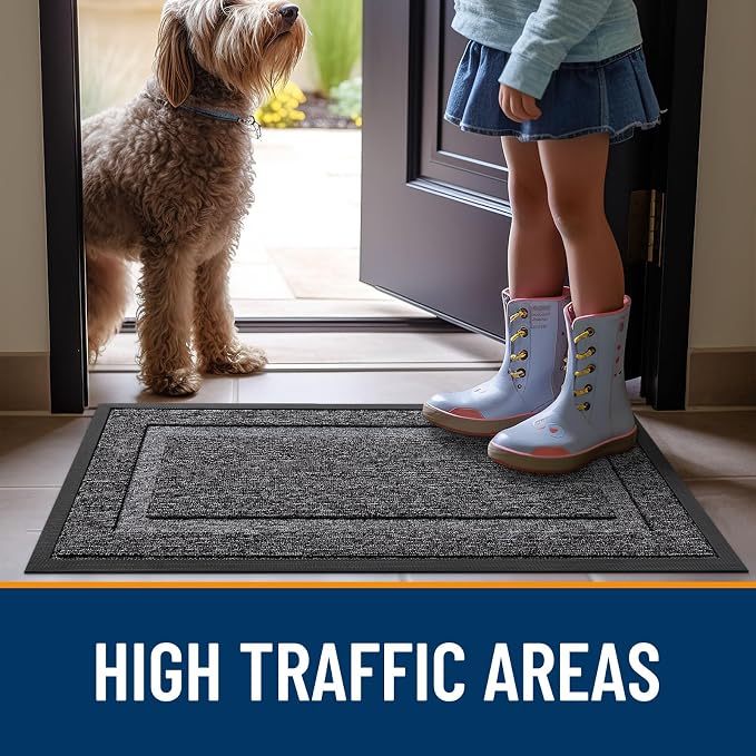 OLANLY Front Door Mat Outside 35x23, All-Season Heavy-Duty Rubber Doormat | - Image 6