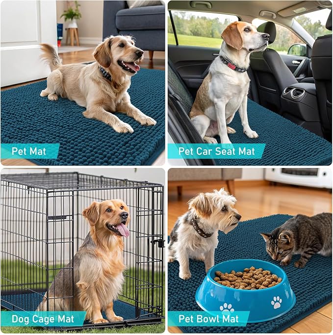 OLANLY Dog Door Mat for Muddy Paws 45x27, Super Absorbent Chenille Mud Mat | - Image 7