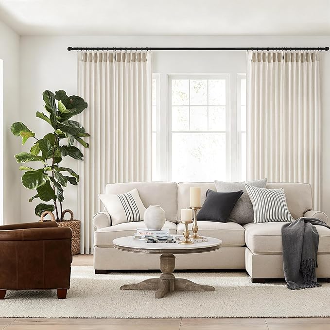 Topfinel Birch Pinch Pleated Linen Curtains 84 Inch Length 2 Panels - Image 3