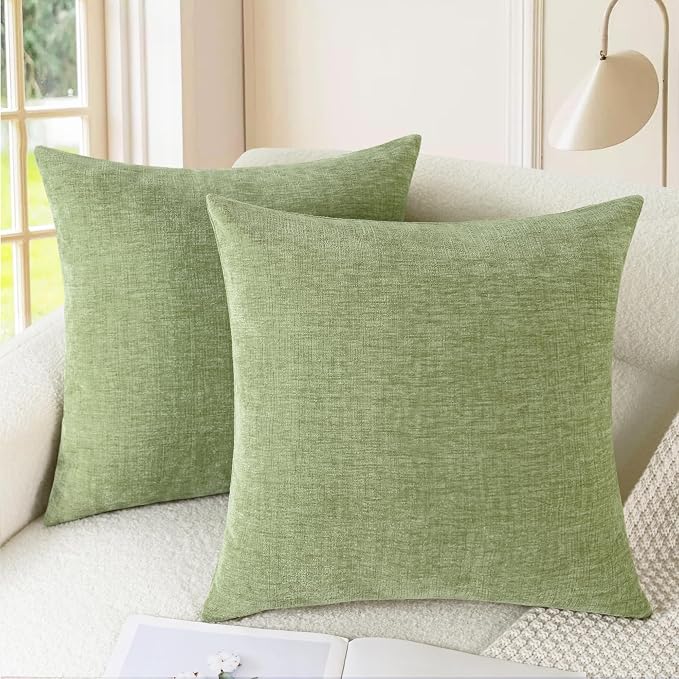 CaliTime Decorative Couch Throw Pillow Covers 18 X 18 Inches Sage Green | Pack by CaliTime