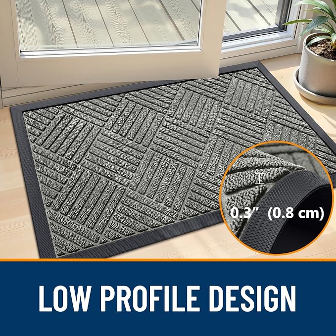 OLANLY Front Door Mat Outside Entrance 33x21, Waterproof Heavy-Duty Doormat | - Image 5