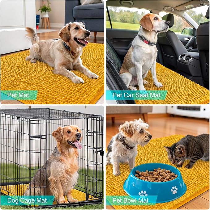 OLANLY Dog Door Mat for Muddy Paws 54x24, Super Absorbent Chenille Mud Mat | - Image 7