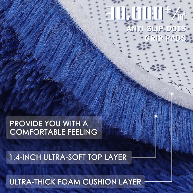 OLANLY 3x4 Machine Washable Accent Rug, Soft Fluffy Shaggy Area Rug - Image 9