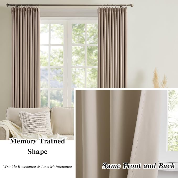 Pinch Pleated Patio Sliding Door Curtains 95 Inch Length - Image 6