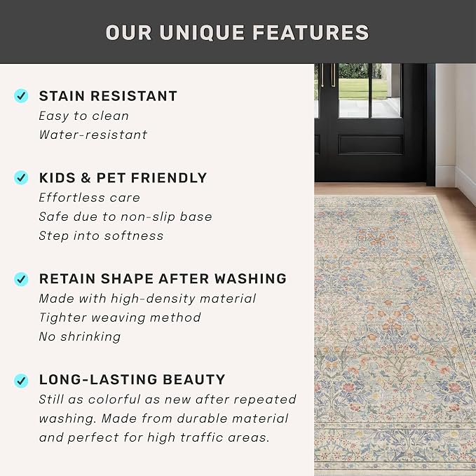 Washable Bathroom Rug 2x4 Non Slip - Image 6