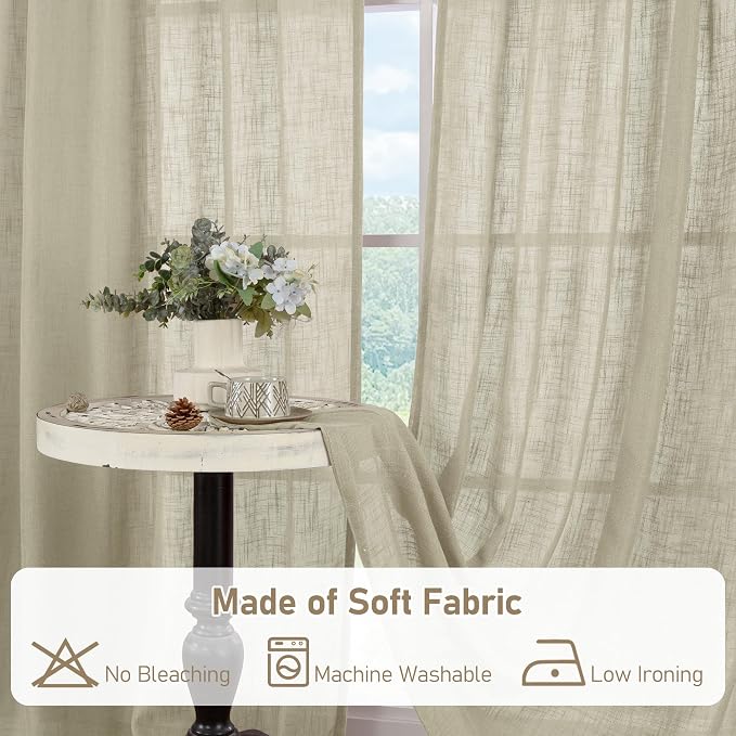 48 Inch Length Short Linen Curtains - Image 9