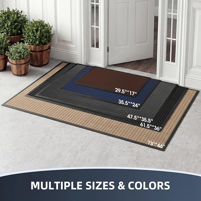 Front Door Mat Outside Entrance, Heavy Duty Waterproof Doormat | 31.5"x20" - Image 2