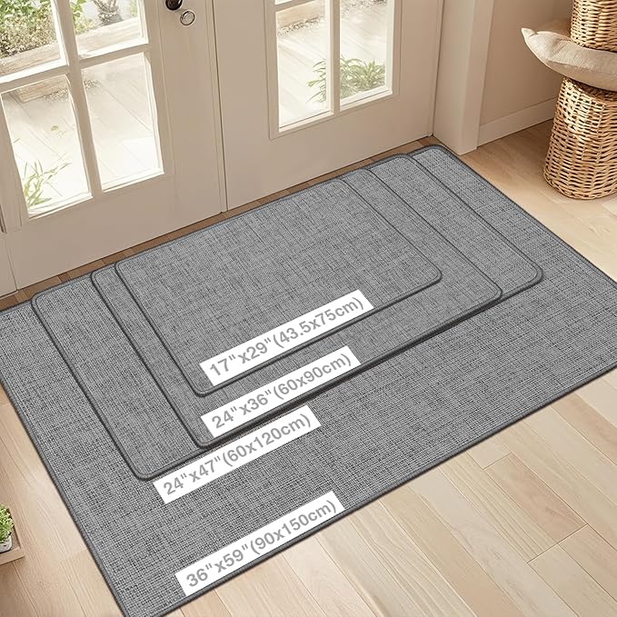 Ultra Thin Indoor Door Mat 17"x29", Non Slip Doormats, Absorbent Door Mat - Image 2