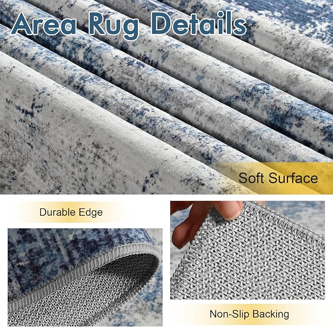 8x10 Ft Large Area Rugs for Living Room, Soft Non-Slip Washable Rugs Modern - Image 5