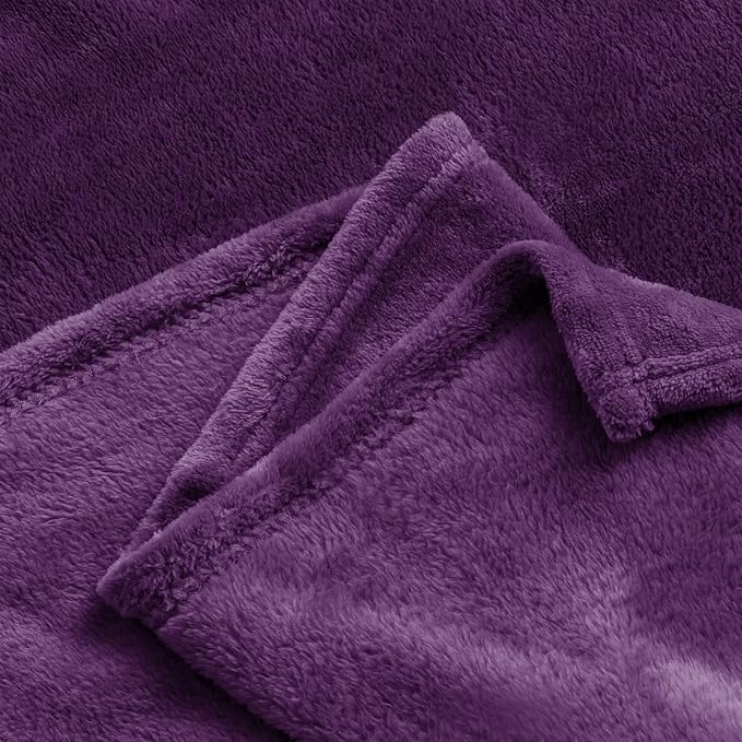 BEDELITE Fleece Blanket Soft Plush Twin Size Blanket Purple 60"x80" | Ultra - Image 9