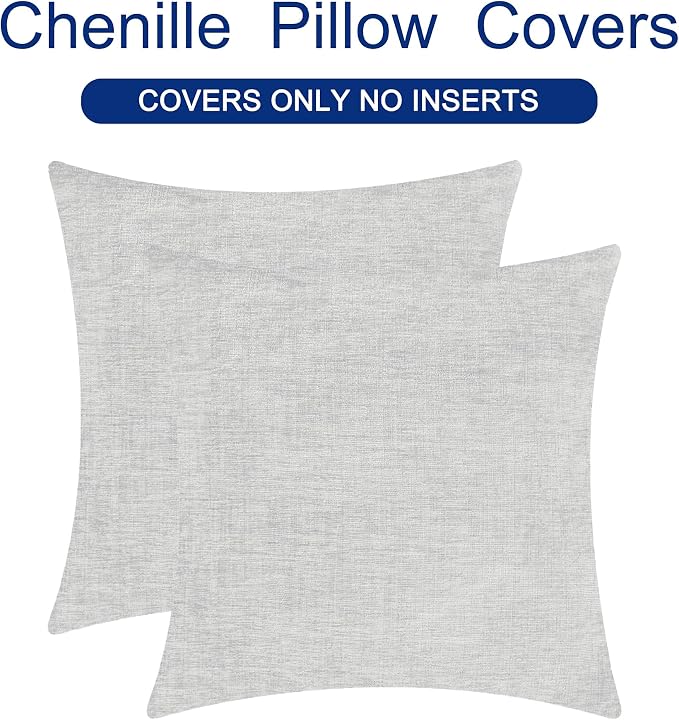 CaliTime Decorative Throw Pillow Covers 16 X 16 Inches Moonbeam Gray | Pack of 2 - Image 6