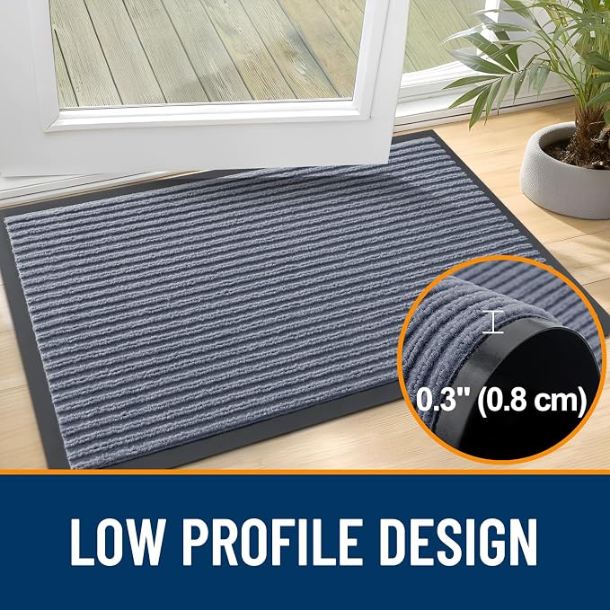 OLANLY Front Door Mat 35x30, Waterproof Heavy-Duty Indoor Outdoor Doormat | Ash - Image 4
