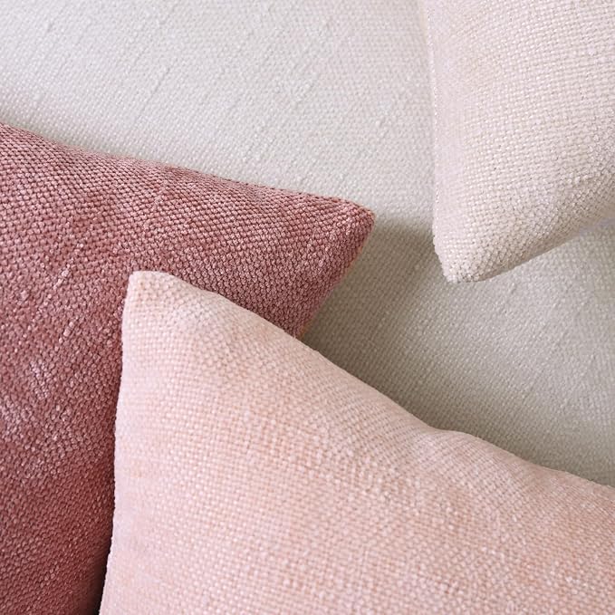Set of 4 Soft Textured Decorative Throw Pillow Covers 18x18 Inch Cozy Farmhouse - Image 6