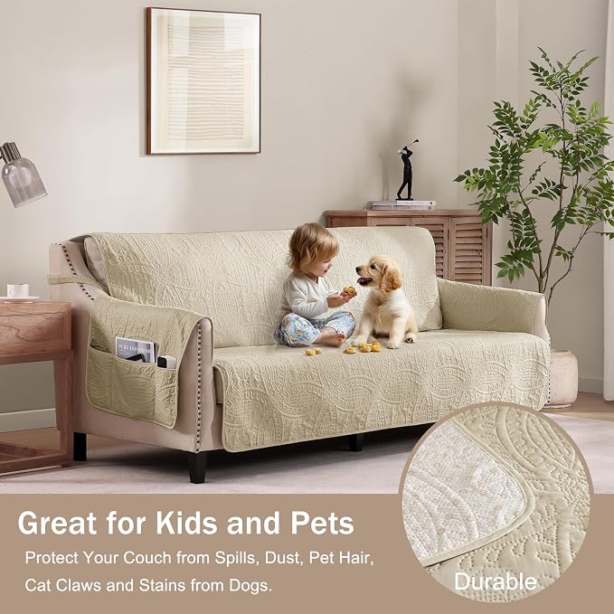 Camel Quilted Recliner Covers, Waterproof Recliner Chair Covers, Lazy Boy Chair - Image 8