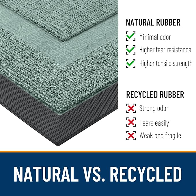 OLANLY Half Circle Front Door Mat Outside 47x23 All-Season Rubber Doormat | - Image 3