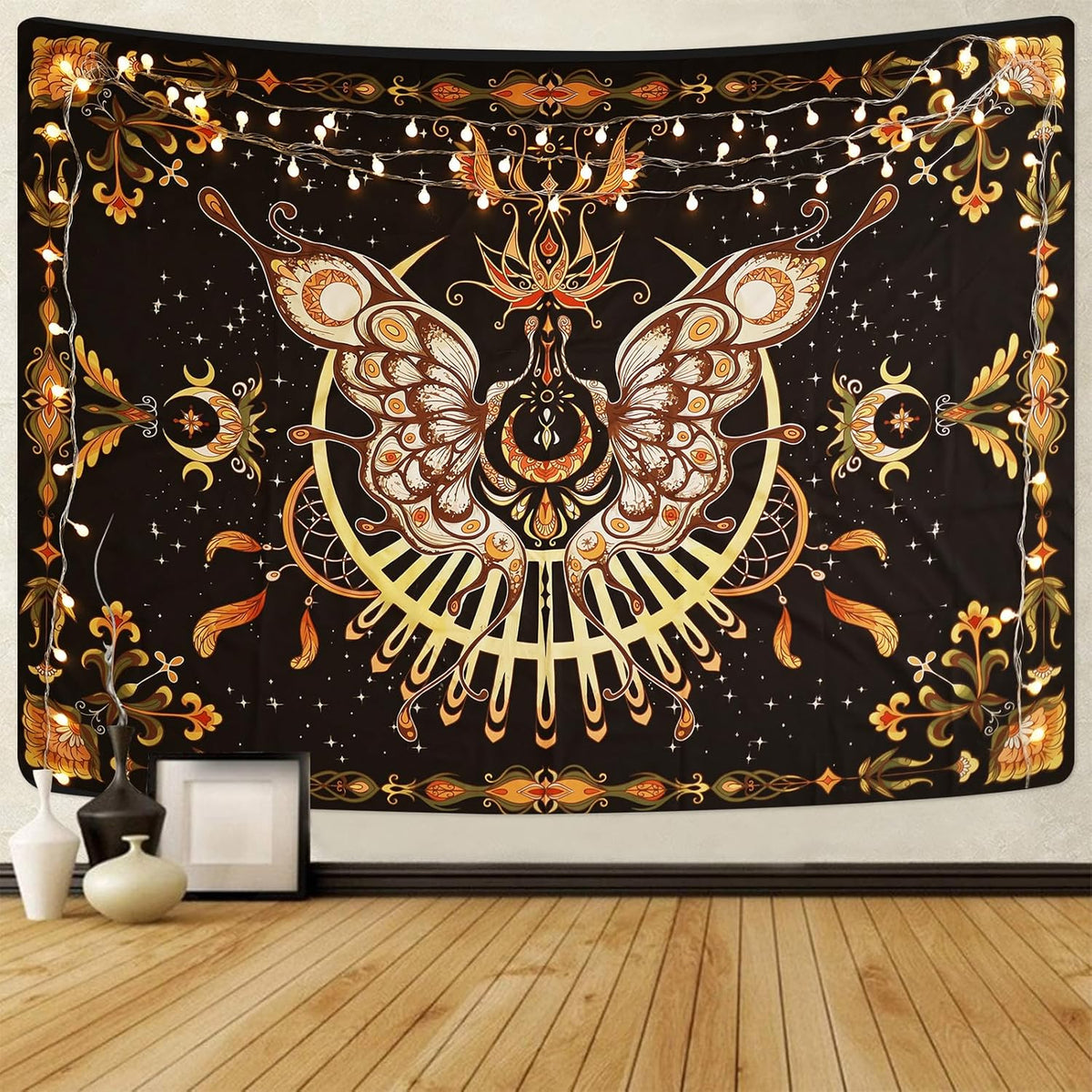 CHDGDHC Butterfly Tapestry - Moth Wall Hanging, UV Resistant, Waterproof, Machine Washable, Lightweight, Psychedelic Bedroom Aesthetic Decor for Bedroom, Living Room, Yoga Room - 79.92x59.84 Inch