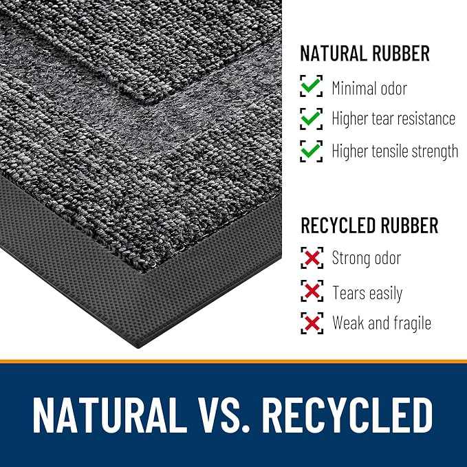 OLANLY Front Door Mat Outside 71x23, All-Season Heavy-Duty Rubber Doormat | - Image 3