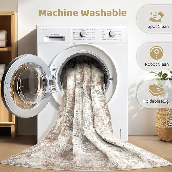 LOONGRUG 12x15 Area Rug Washable Large Neutral Modern Living Room Rugs | - Image 2