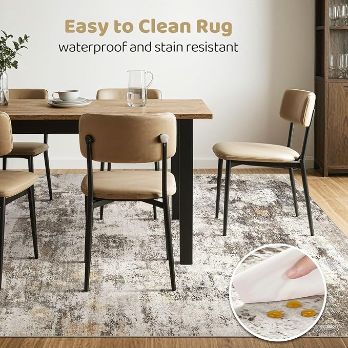 LOONGRUG 8x10 Area Rugs Washable Large Neutral Modern Living Room Rug | - Image 6