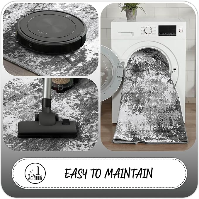 Entryway Rug 3x5 Grey Door Mat Indoor Entrance 36x60, Washable Small Throw Rugs - Image 6