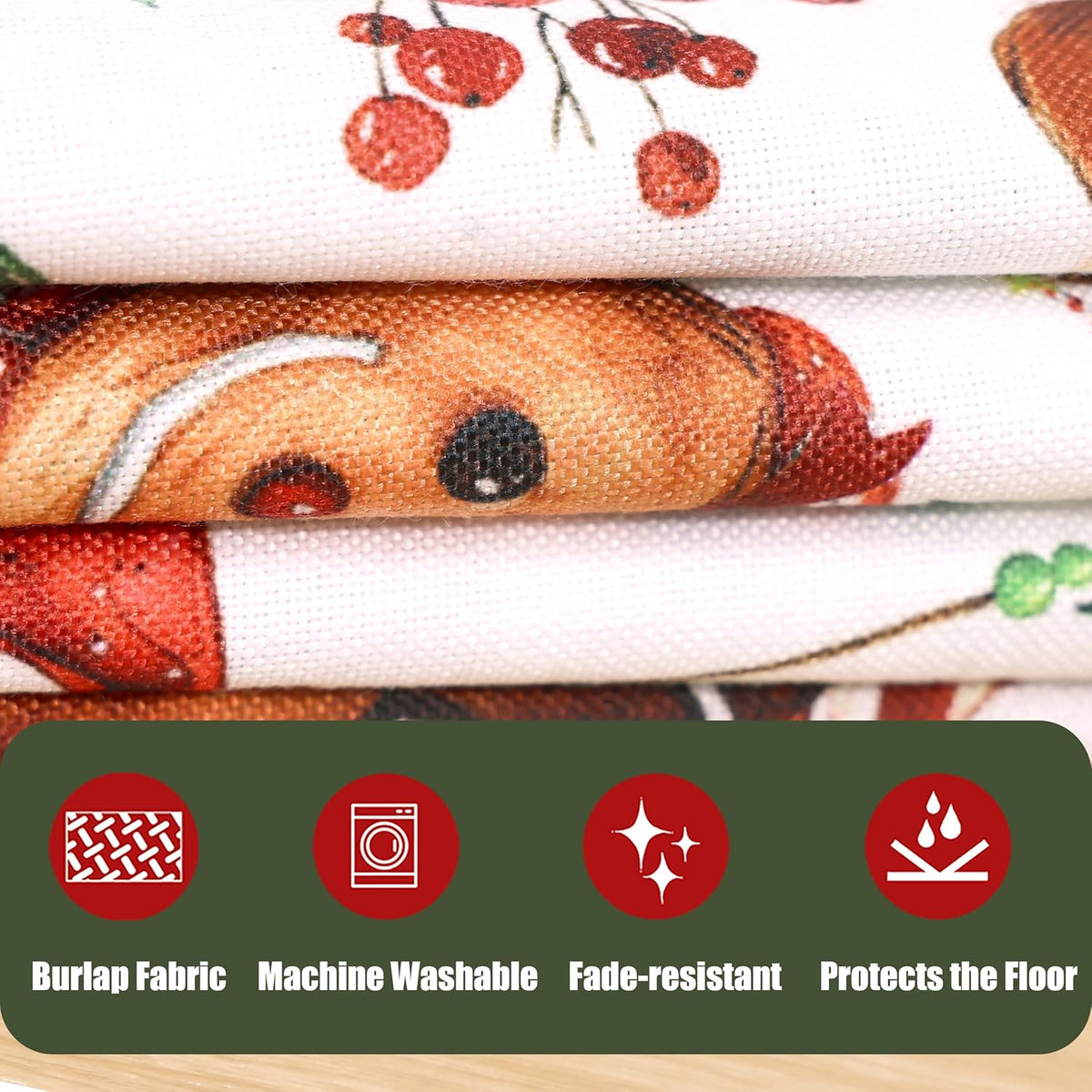 Baccessor Christmas Tree Skirt 36 Inch, Merry Christmas Cute Gingerbread Man Christmas Tree Skirt Collar for Xmas Winter Holiday Farmhouse Vintage Rustic Party Decoration