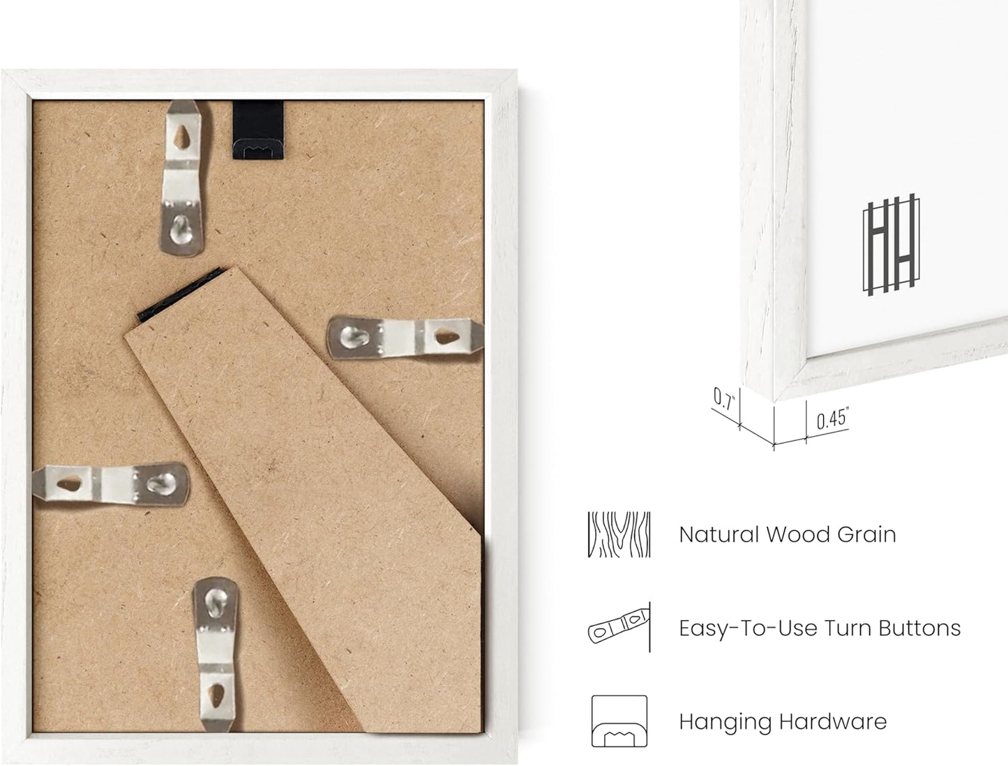 HAUS AND HUES Standalone White Oak Frame Set of 3-5x7