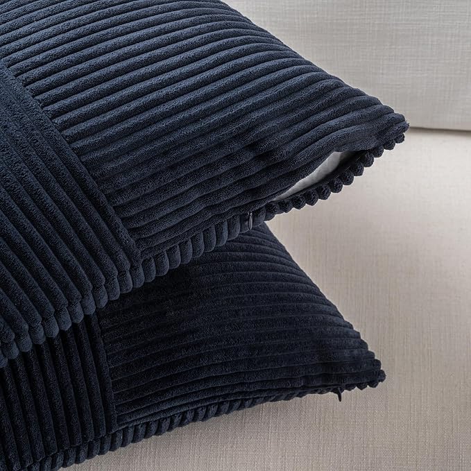 Fancy Homi Set of 2 Navy Blue Boho Long Lumbar Body Decorative Throw Pillow - Image 4