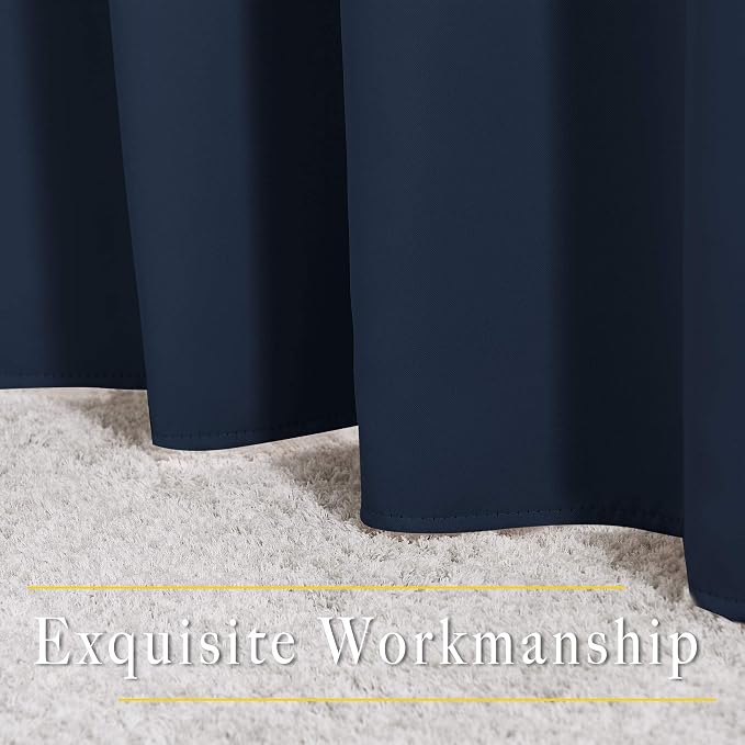 NICETOWN Navy Blue Blackout Window Curtains - Image 6