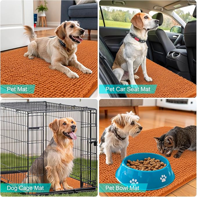 OLANLY Dog Door Mat for Muddy Paws 59x20, Super Absorbent Chenille Mud Mat | - Image 7
