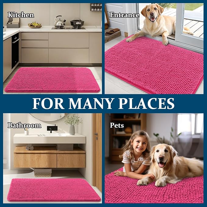 OLANLY Dog Door Mat for Muddy Paws 50x30, Super Absorbent Chenille Mud Mat | - Image 8
