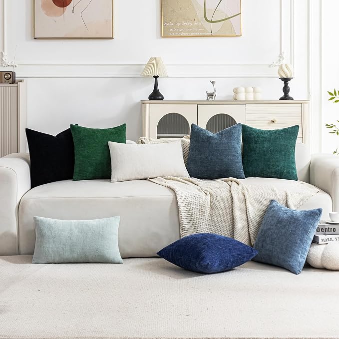 Set of 4 Soft Textured Decorative Throw Pillow Covers 20x20 Inch Cozy Farmhouse - Image 6