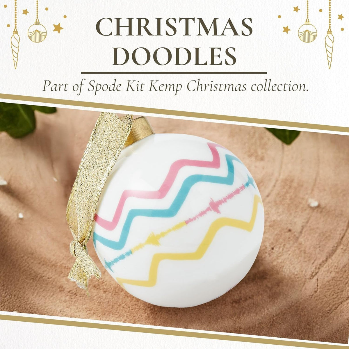 Spode Kit Kemp Christmas Ornament - Rik RAK - Fine China Whimsical Festive Keepsake, Collectible Holiday Decoration for Tree & Seasonal Decor - Holiday Ornament for Gift Giving