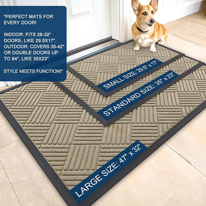 OLANLY Front Door Mat Outside Entrance, Waterproof Heavy-Duty Doormat | 29.5x17 - Image 3