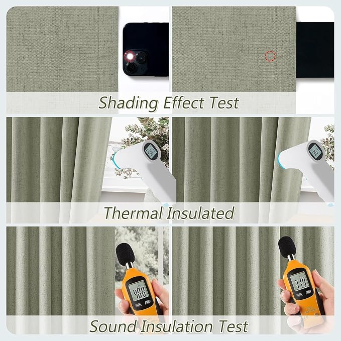Sage Green 100% Blackout Curtains 126 Inch Length 2 Panels Set - Image 5