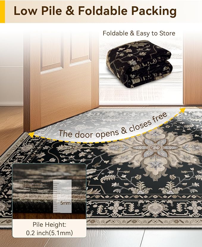 RELEANY Washable Area Rug, Runner 2'6"x5', Water Repellent, Pet Friendly - Image 6