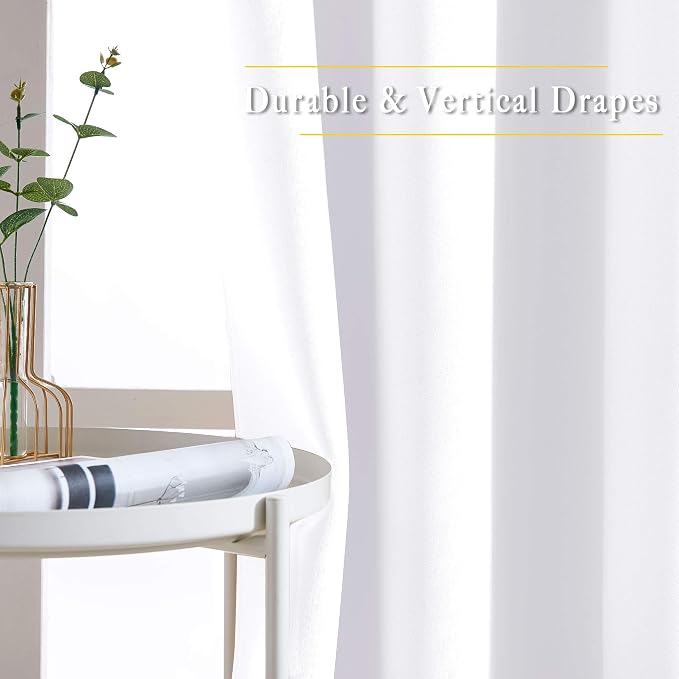 NICETOWN White Doorway Curtains 78 inches Long, Grommet Privacy Door Curtains - Image 3
